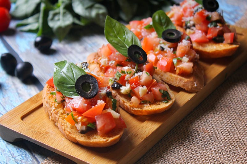 Bruschetta al Pomodoro starter at Pizzana