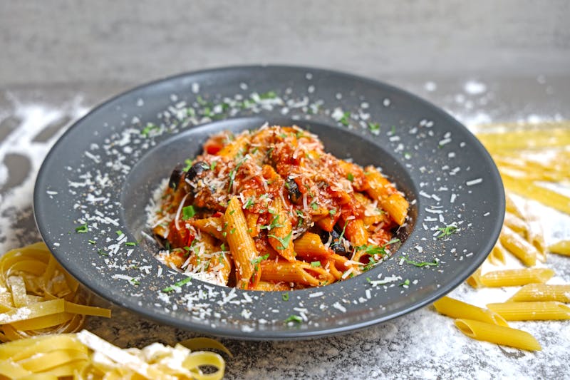 Penne Arrabbiata spicy tomato pasta at Pizzana